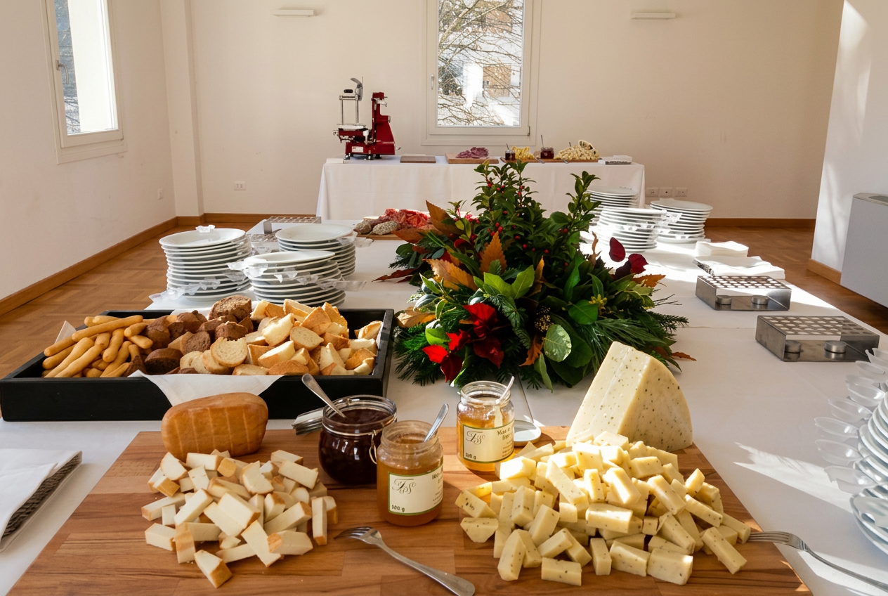 Buffet di formaggi friulani, salumi e mieli artigianali